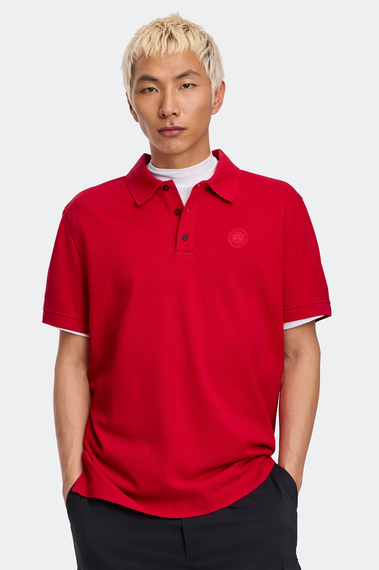 BECKLEY POLO WITH TONAL DISC - CARMINE RED - Image 2