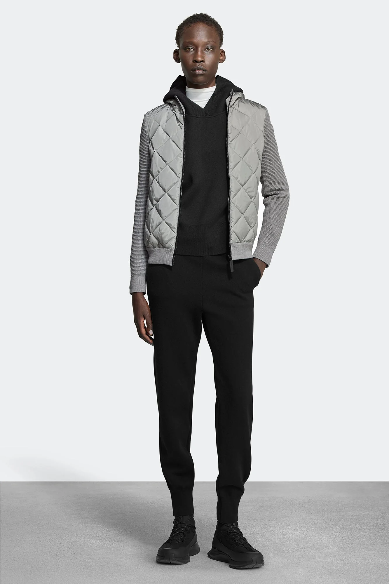 HyBridge Quilted Knit Hoodie Black Label
