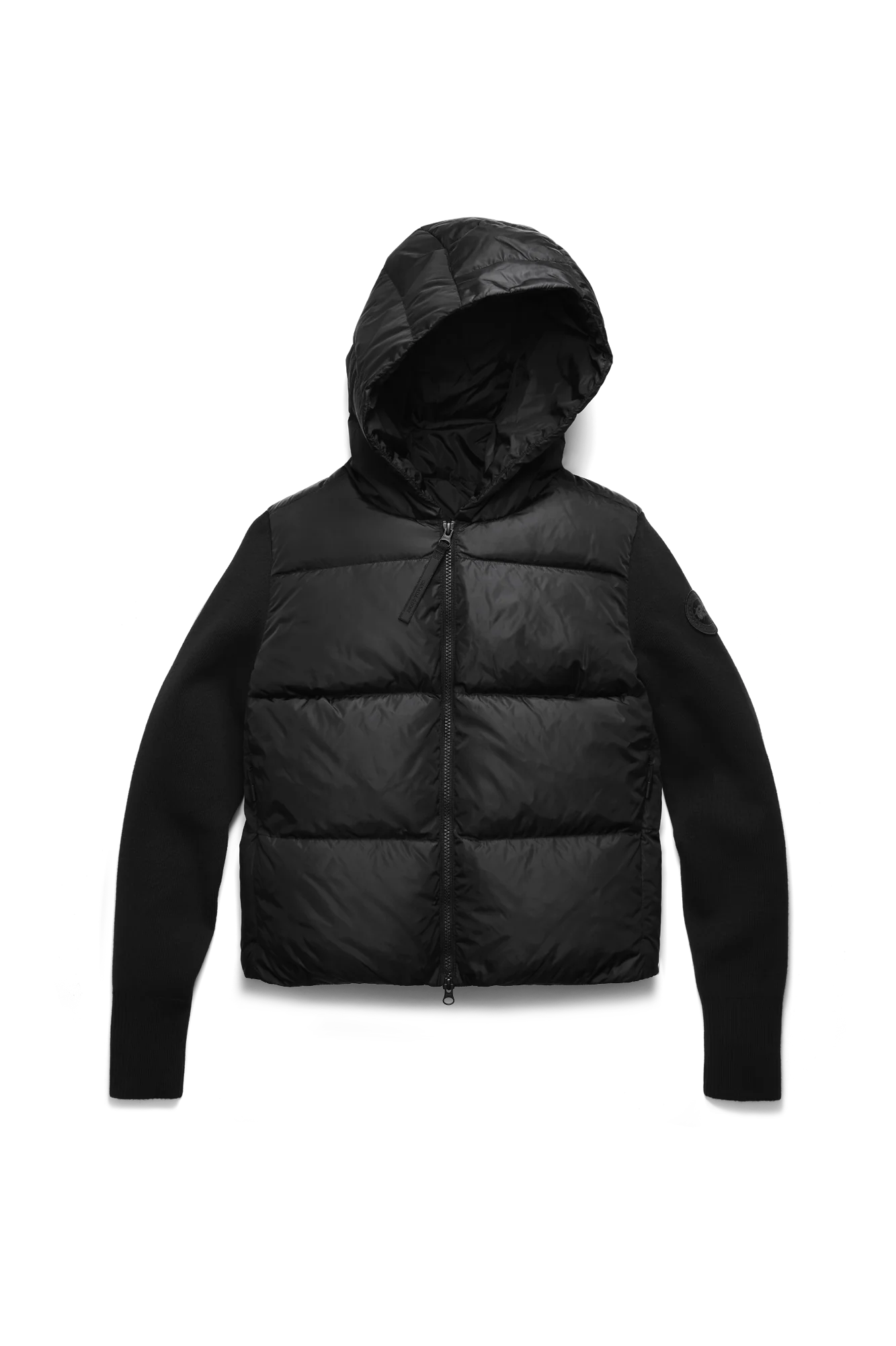 HyBridge Wide Quilt Knit Hoodie Tonal Disc - Image 7