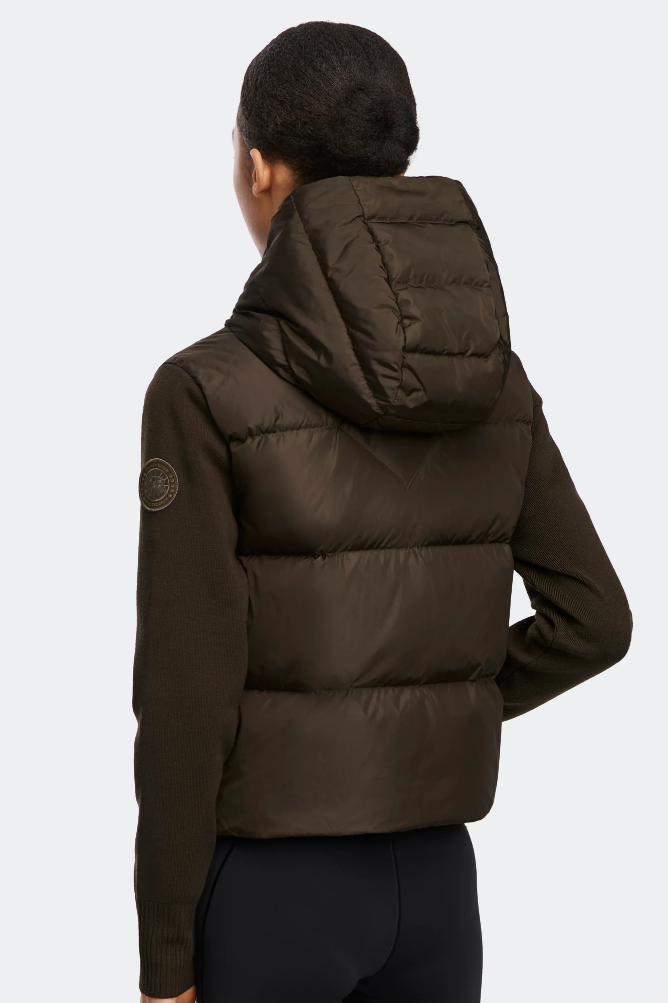 HyBridge Wide Quilt Knit Hoodie Tonal Disc - Image 4