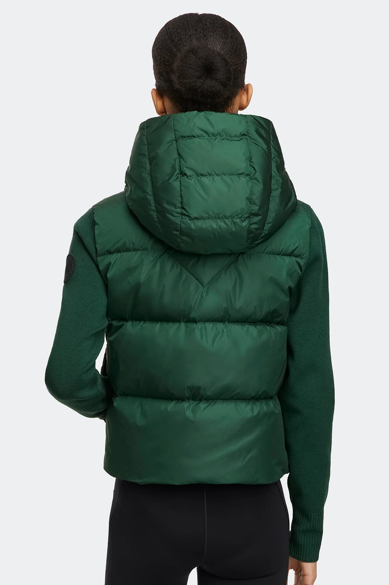 HyBridge Wide Quilt Knit Hoodie Tonal Disc - Image 4