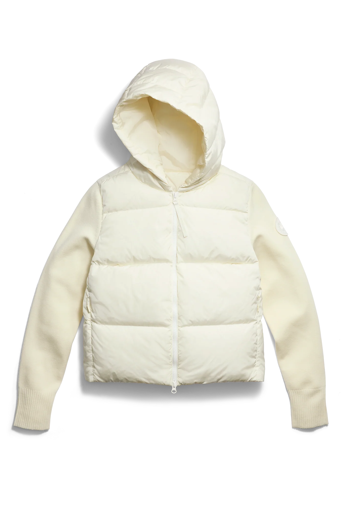 HyBridge Wide Quilt Knit Hoodie Tonal Disc - Image 6